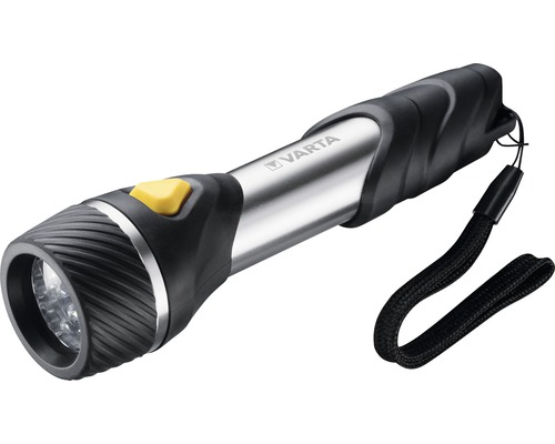 Varta LED Taschenlampe Leuchtweite 29 m 9 LEDs inkl. 2x AA Batterien Day Light Multi F20 schwarz/silber