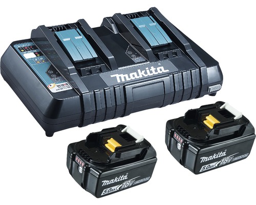 Starter Set Makita DC18RD Power Source Kit Li 18V, 2x 5,0 Ah Akkus + Ladegerät