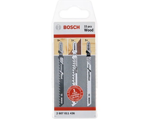 Stichsägeblätter Bosch JSB Set Tube Wood Pack 15-tlg.