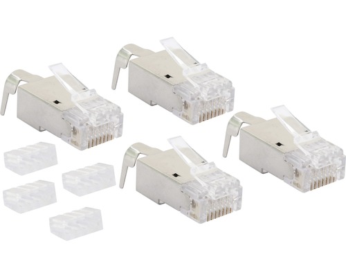 CAT 6A + CAT 7 Netzwerkstecker 4 Stück im Set Schwaiger NWST674 531