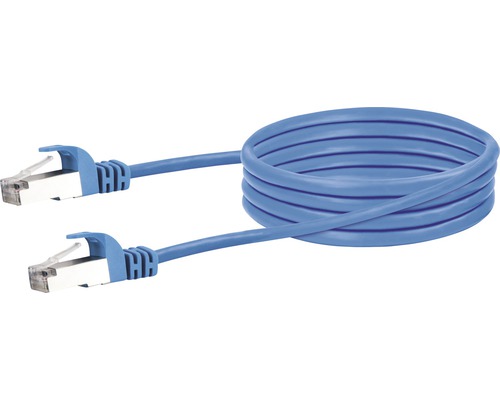 CAT 6 Netzwerkkabel SF/UTP 2x RJ45 Stecker 0,5 m blau Schwaiger CKB6005 058