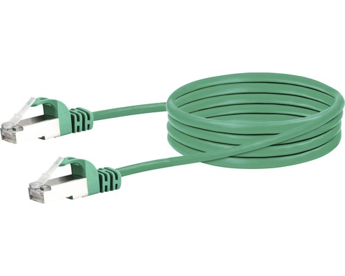 CAT 6 Netzwerkkabel SF/UTP 2x RJ45 Stecker 0,5 m grün Schwaiger CKB6005 059