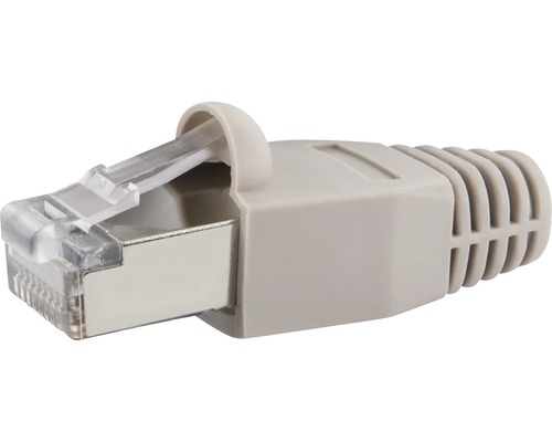 CAT 6 Netzwerkstecker mit Kabelführung grau 10 Stück Schwaiger NWST310531