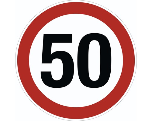 Aufkleber "Kilometerlimit 50 km/h" Ø 200 mm