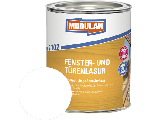 MODULAN 7102 Fenster-Türenlasur weiß 750 ml