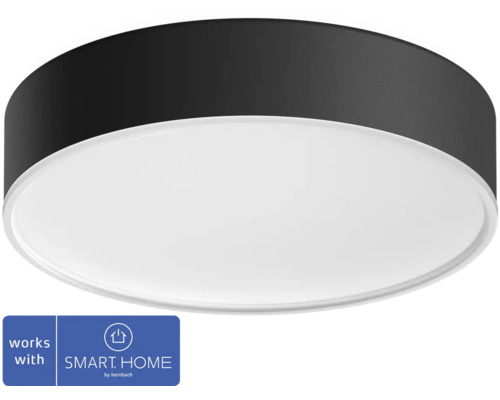 Philips hue LED Deckenlampe 9,6W 950 lm CCT 2200- 6500 K Ø 26 cm schwarz - Kompatibel mit SMART HOME by hornbach