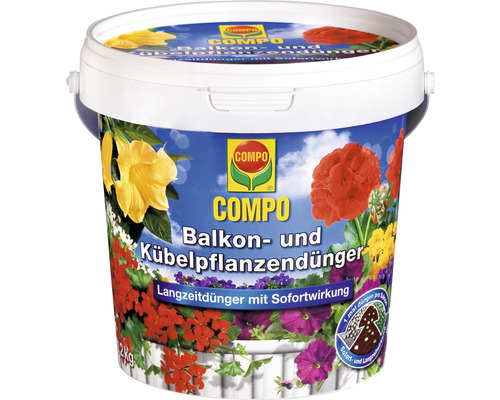 Balkon- & Kübelpflanzendünger COMPO Langzeitdünger mit Sofortwirkung , 1 mal düngen pro Saison 1,2 kg