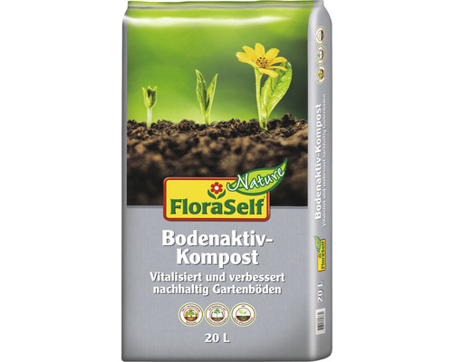 Bodenaktiv-Kompost FloraSelf Nature mit Pflanzenkohle 20 L