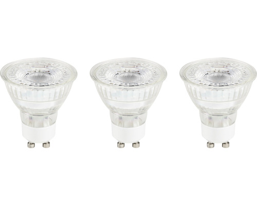 3x LED Reflektorlampe PAR16 GU10/4,9W(64W) 450 lm 6500 K tageslichtweiß klar 3 Stück 36°