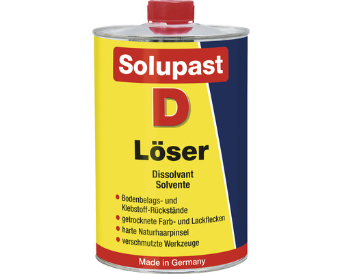 Solupast D Löser Klebstoff-Rückstandentferner Bodenbelagsentferner Teppichkleberentferner Kleberentferner Lackentferner Farbentferner Reiniger 1 l