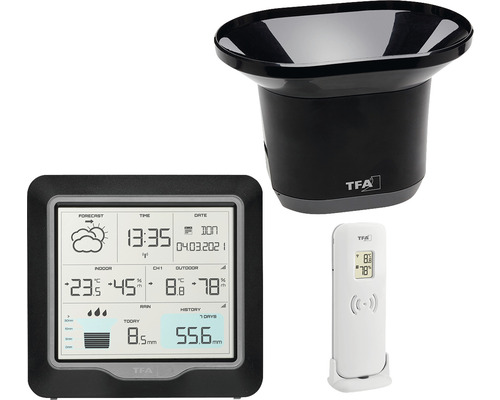 Funk-Wetterstation RAIN PRO TFA schwarz