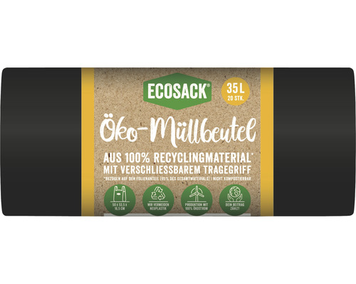 Müllbeutel Ecosack schwarz 35 l 20 Stück