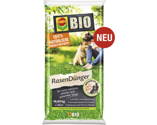 Rasendünger COMPO BIO 10,05 kg 250 m² 100 % natürliche Inhaltsstoffe