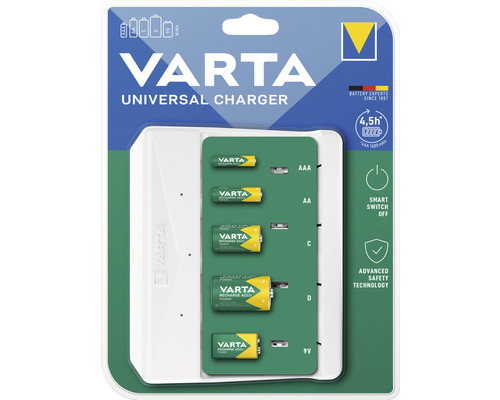 Varta Universal Charger für AA, AAA, C, D, 9Volt