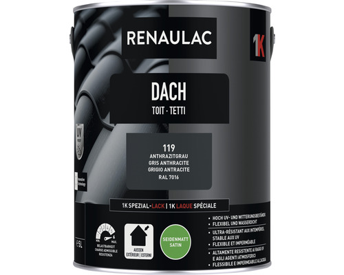 RENAULAC Dachfarbe seidenmatt anthrazit 5 l