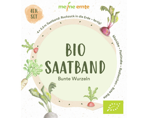 Bio Saatband meine ernte Bunte Wurzeln Rote Beete Radieschen Pastinaken Rübe