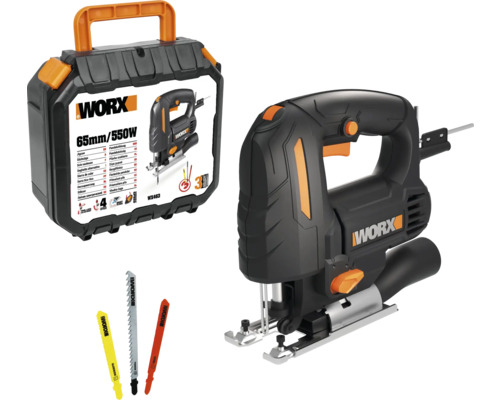 Pendelhub-Stichsäge WORX 550W WX463, inkl. Koffer und Zubehör