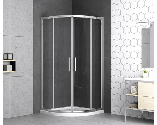 form&style Runddusche MOOREA R550 90 x 90 cm Klarglas Profilfarbe chrom