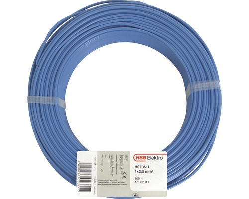 Aderleitung H07 V-U 1x2,5 mm² 100 m blau 02311