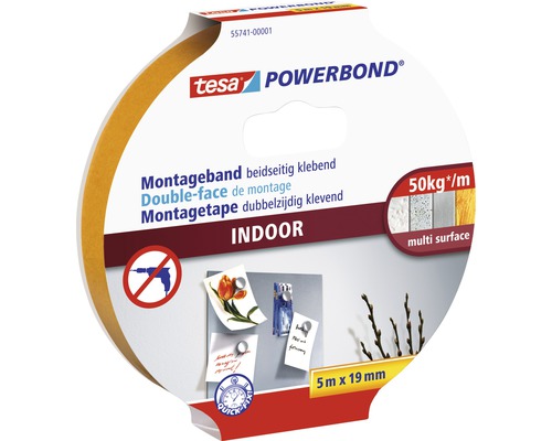 tesa Powerbond Montageband Indoor 5m x 19mm