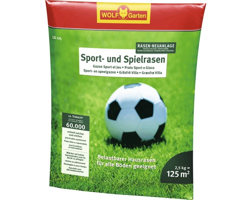 Rasensamen WOLF-Garten Sport- und Spielrasen LG 2,5 kg 125 m²