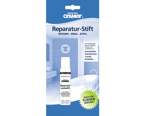 Reparaturlackstift Cramer weiß-alpin (sanitärweiß) 12 ml