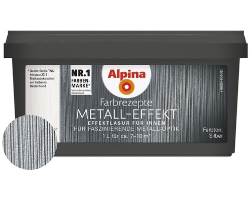 Alpina Farbrezepte Effektlasur Metall-Effekt silber 1 l