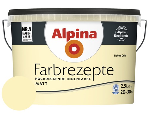 Alpina Wandfarbe Farbrezepte Lichtes Gelb 2,5 l