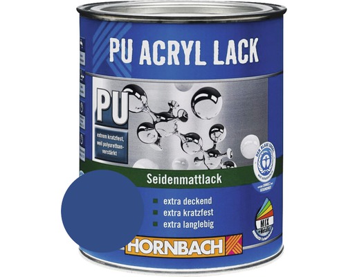 HORNBACH Buntlack PU Acryllack seidenmatt RAL 5010 enzianblau 750 ml