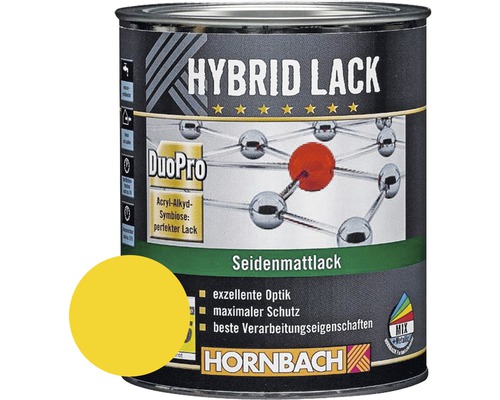 HORNBACH Buntlack Hybridlack Möbellack seidenmatt RAL 1021 rapsgelb 750 ml