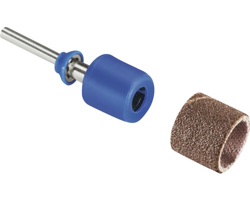 Dremel EZ SpeedClic Aufspanndorn Ø 13,0 mm (SC407) + Schleifband, Körnung 60 (408) + Schleifband Ø 13,0 mm, Körnung 120 (432)