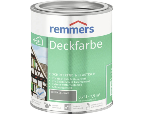 Remmers Deckfarbe Holzfarbe dunkelgrau 750 ml