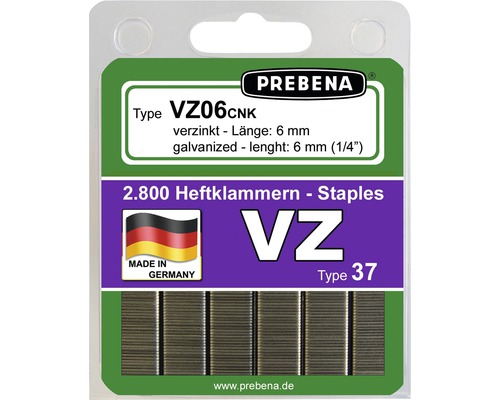 Heftklammern Prebena Type VZ06CNK-B 2.800 St.